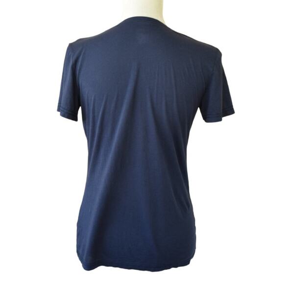TORY BURCH Scoop Neck Polka Dot T-shirt Navy White - Picture 3 of 7